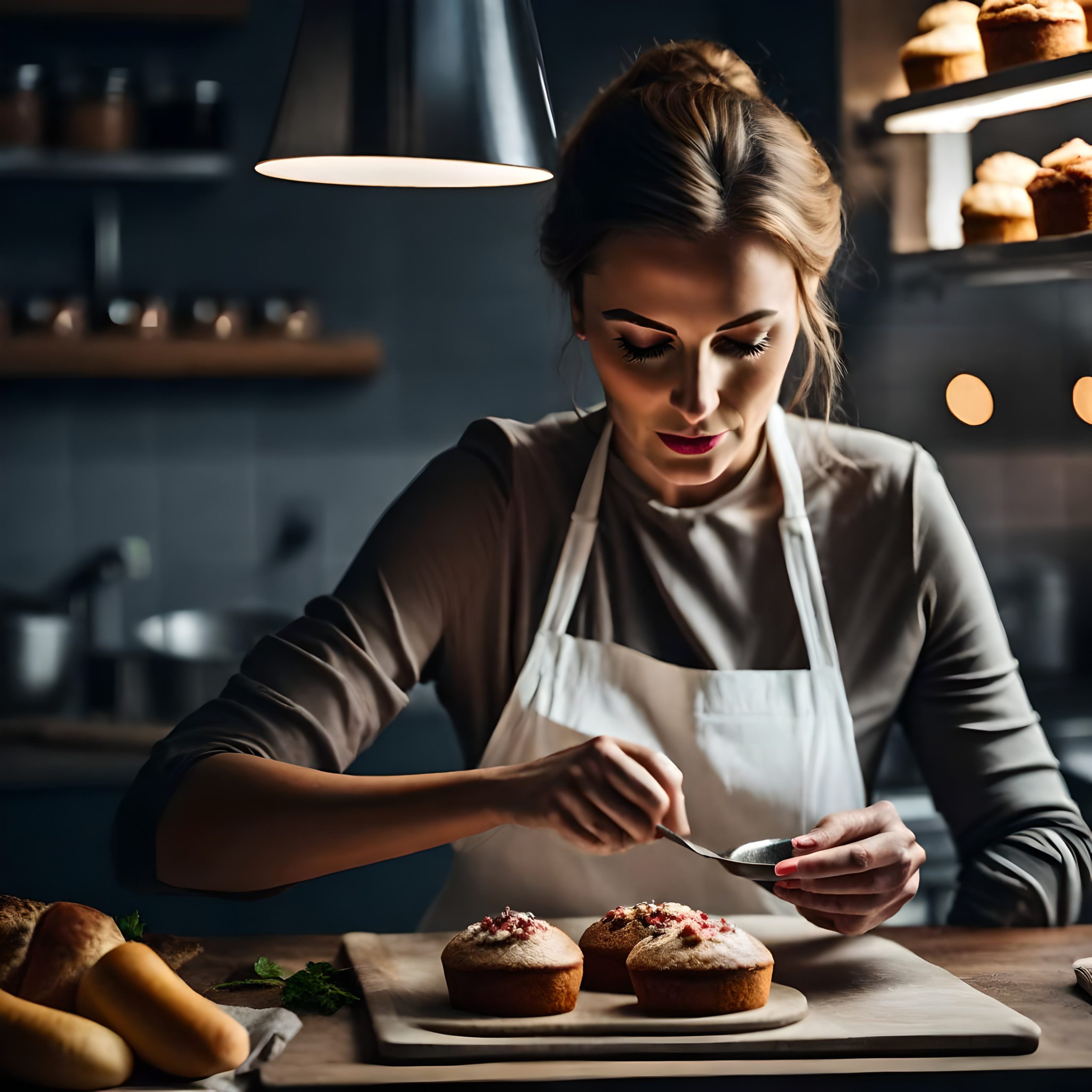 Woman baking to relieve stress